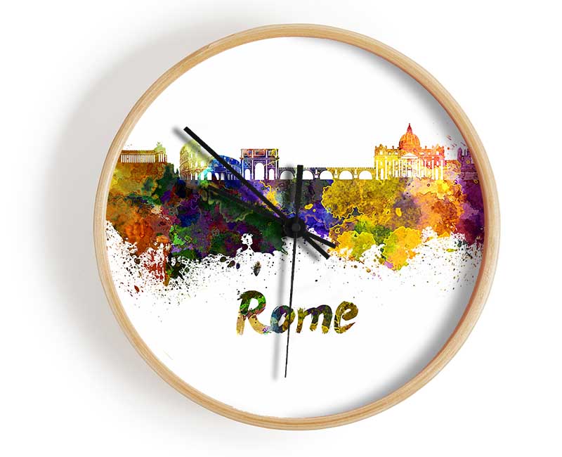 Ancient Rainbow City Clock - Wallart-Direct UK