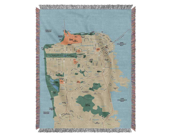 Map Of The City 1 Woven Blanket