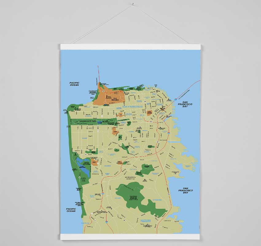 Map Of The City 1 Hanging Poster - Wallart-Direct UK