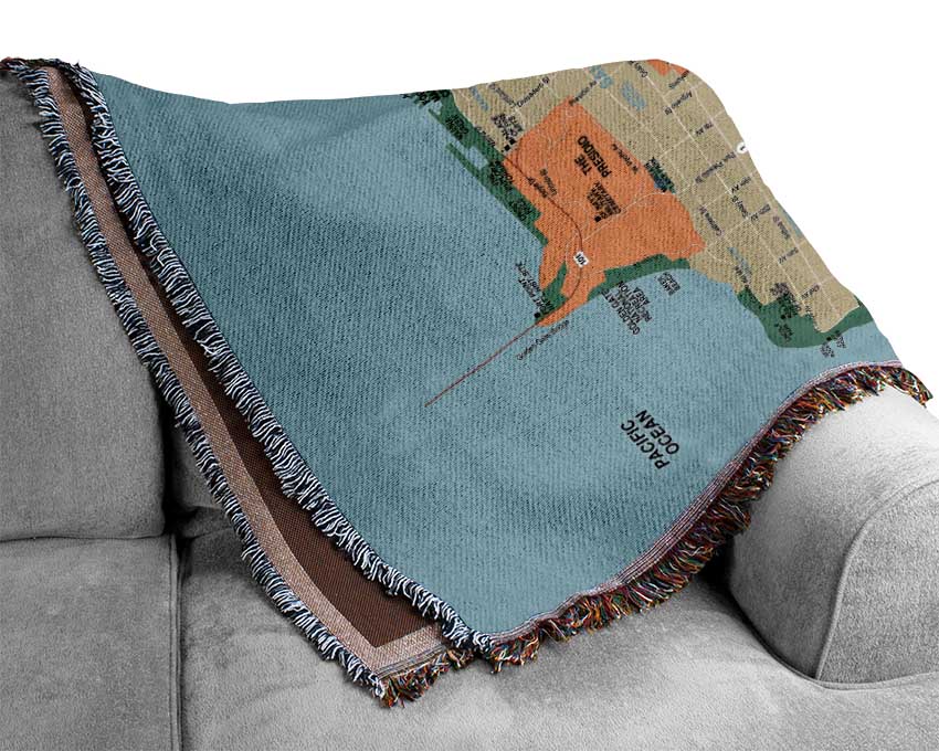 Map Of The City 1 Woven Blanket