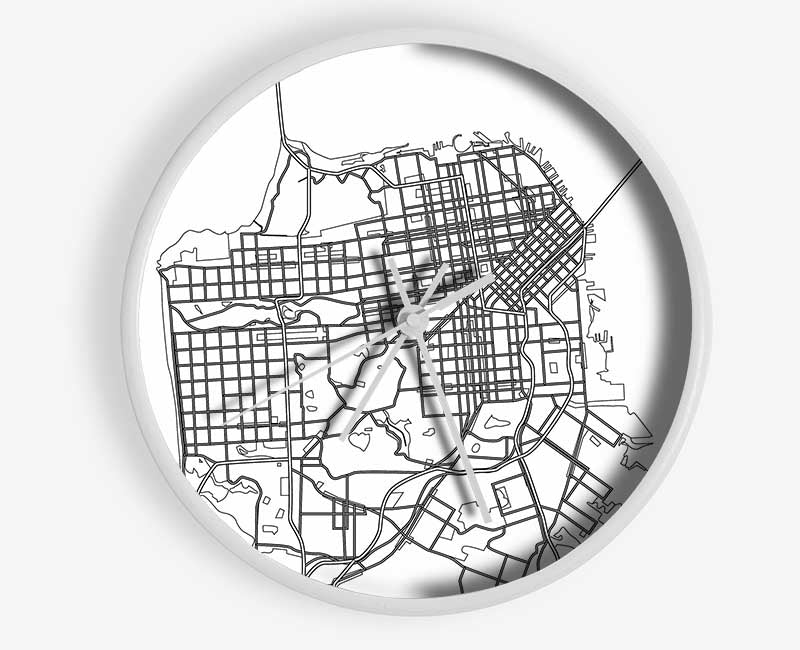 Map Of The City 2 Clock - Wallart-Direct UK