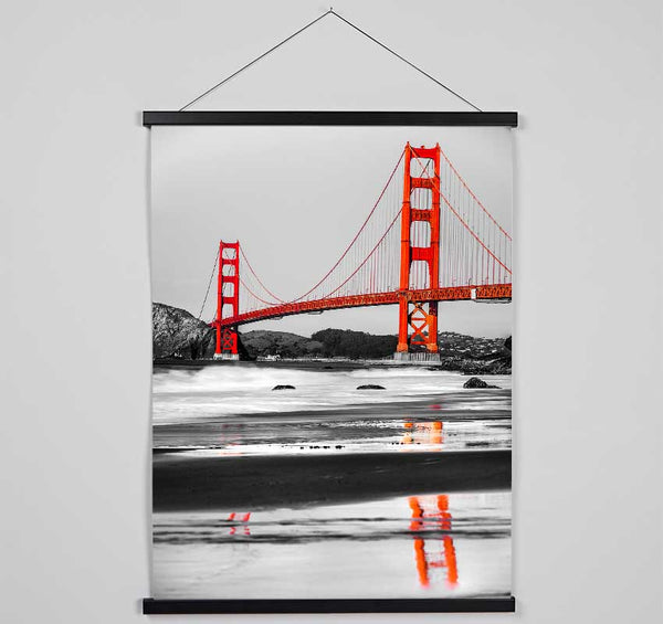 Golden Gate Bridge Red Reflections Hanging Poster - Wallart-Direct UK