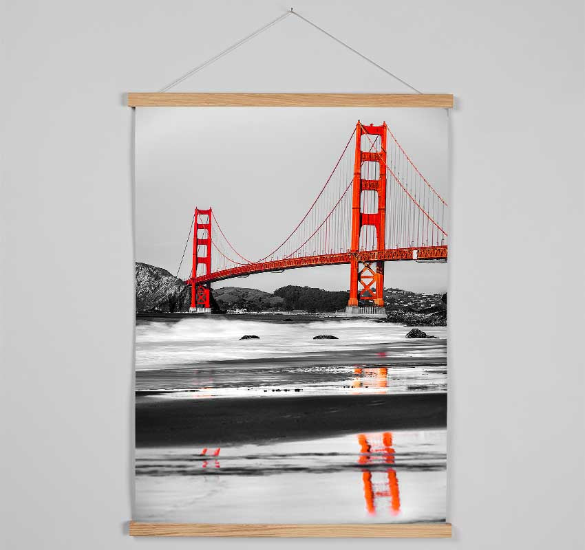 Golden Gate Bridge Red Reflections Hanging Poster - Wallart-Direct UK