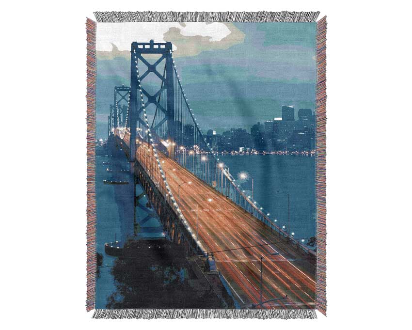 Golden Gate Bridge Blues Woven Blanket