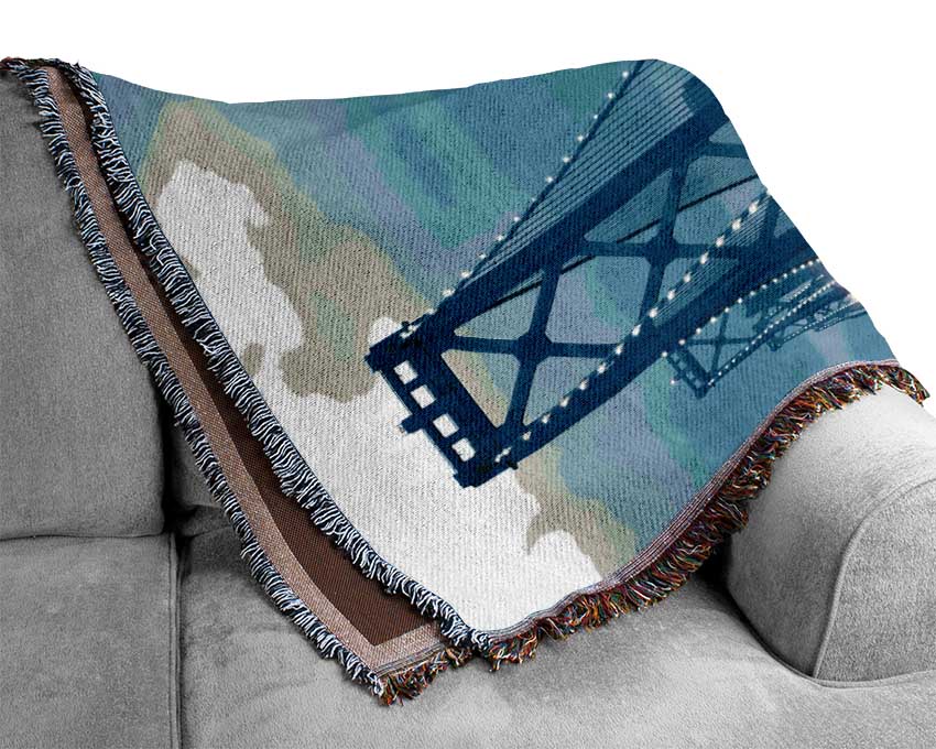 Golden Gate Bridge Blues Woven Blanket