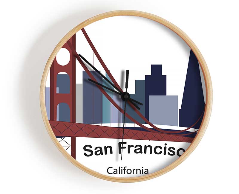 Golden Gate Bridge 5 Clock - Wallart-Direct UK