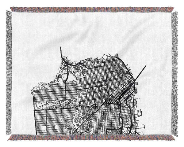 Map Of The City 5 Woven Blanket