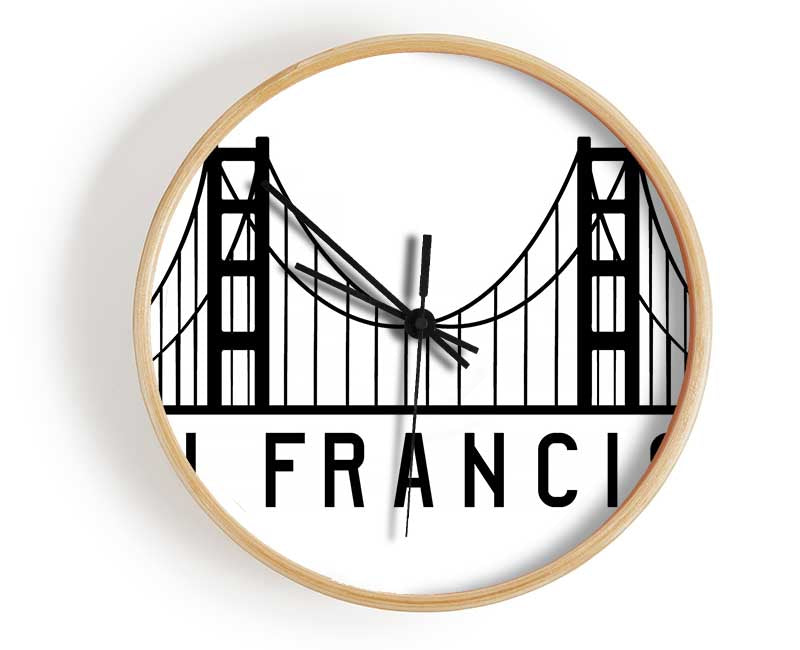 Golden Gate Bridge 4 Clock - Wallart-Direct UK