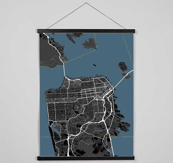 Map Of The City 6 Hanging Poster - Wallart-Direct UK