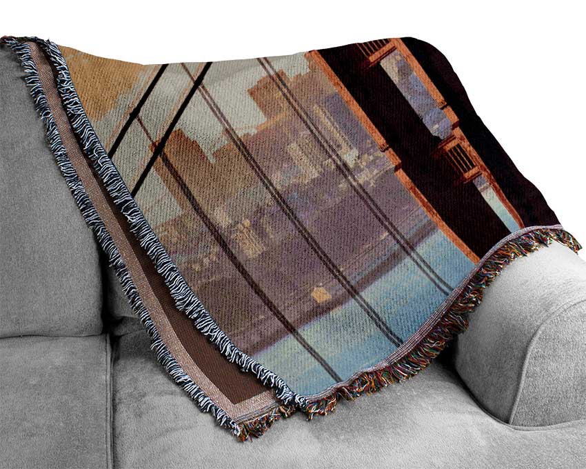 Golden Gate Bridge Structure Woven Blanket