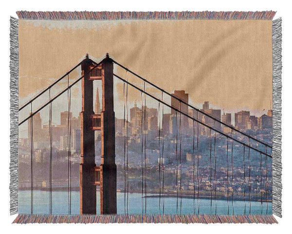 Golden Gate Bridge Structure Woven Blanket