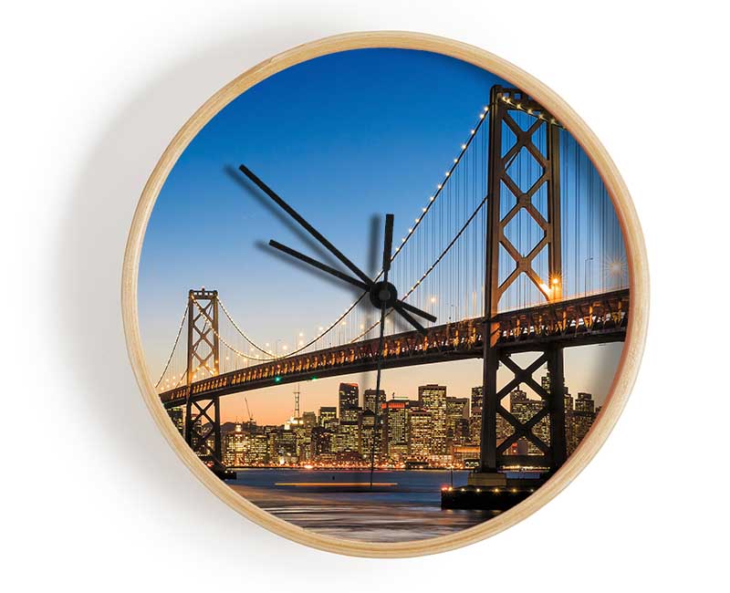 Golden Gate Bridge Lights Of The City Clock - Wallart-Direct UK