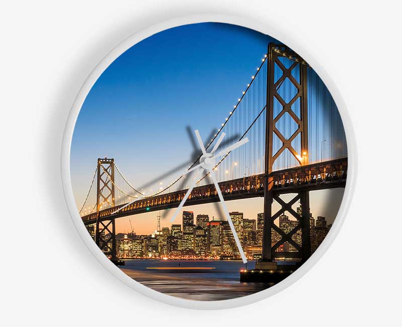 Golden Gate Bridge Lights Of The City Clock - Wallart-Direct UK