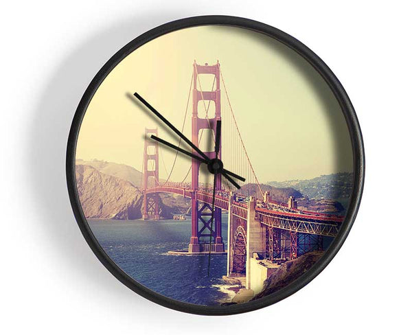 Golden Gate Bridge Retro Clock - Wallart-Direct UK