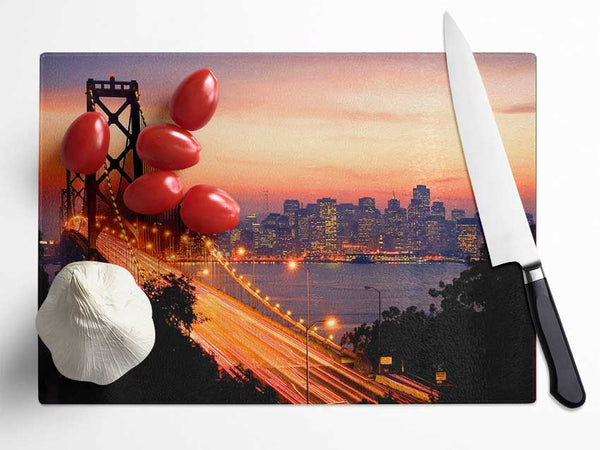 Golden Gate Bridge To The City Glass Chopping Board