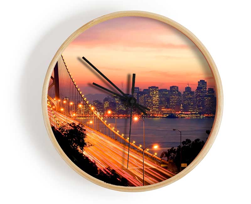 Golden Gate Bridge To The City Clock - Wallart-Direct UK