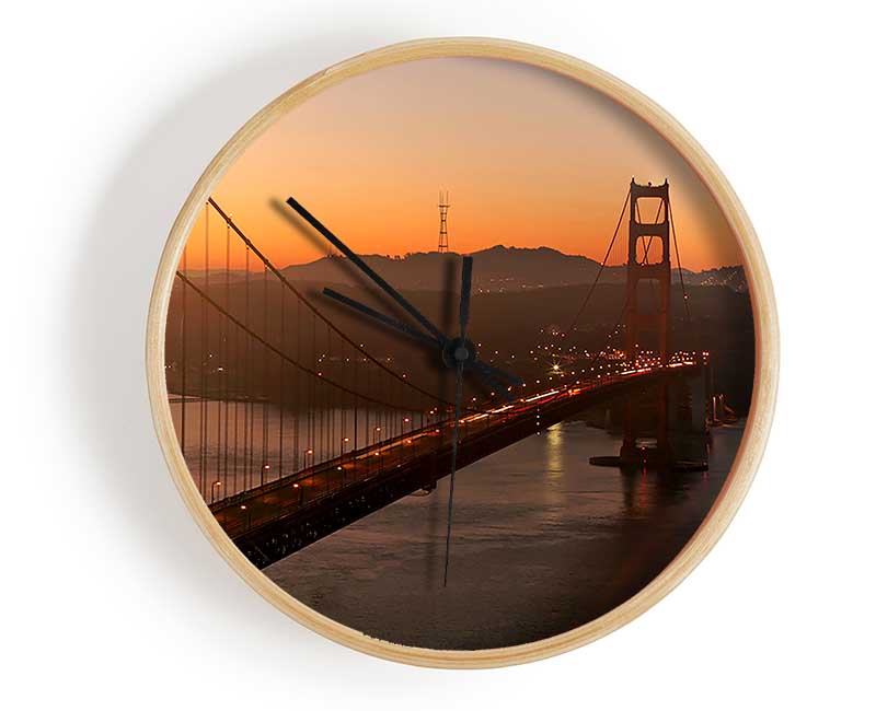 Golden Gate Bridge Sunset Glow Clock - Wallart-Direct UK