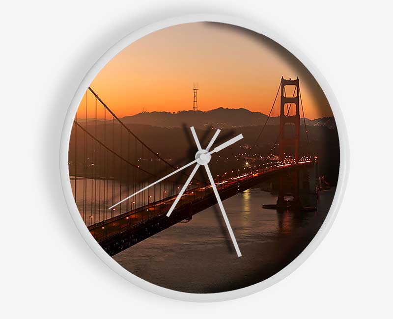 Golden Gate Bridge Sunset Glow Clock - Wallart-Direct UK