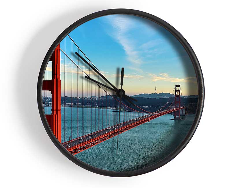 Golden Gate Bridge Blue Waters Clock - Wallart-Direct UK