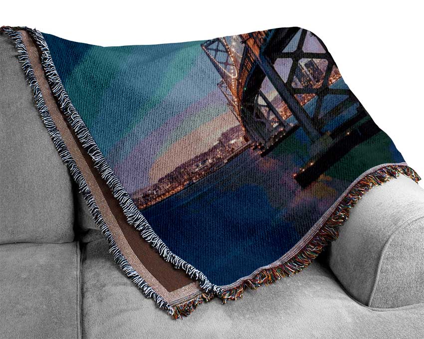 Golden Gate Bridge The City At Twilight Woven Blanket