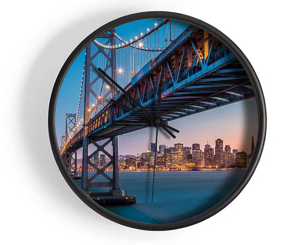 Golden Gate Bridge The City At Twilight Clock - Wallart-Direct UK