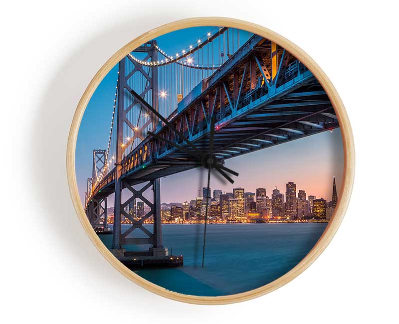 Golden Gate Bridge The City At Twilight Clock - Wallart-Direct UK