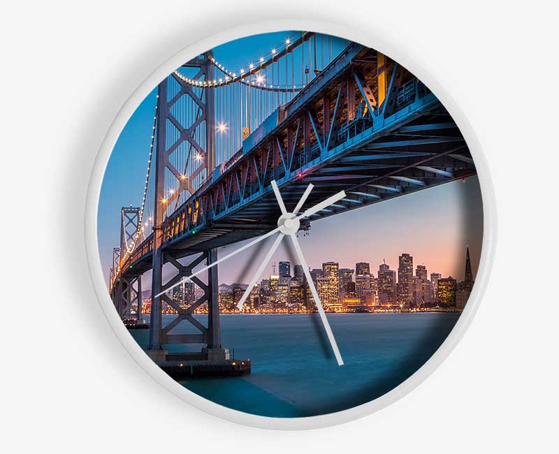 Golden Gate Bridge The City At Twilight Clock - Wallart-Direct UK