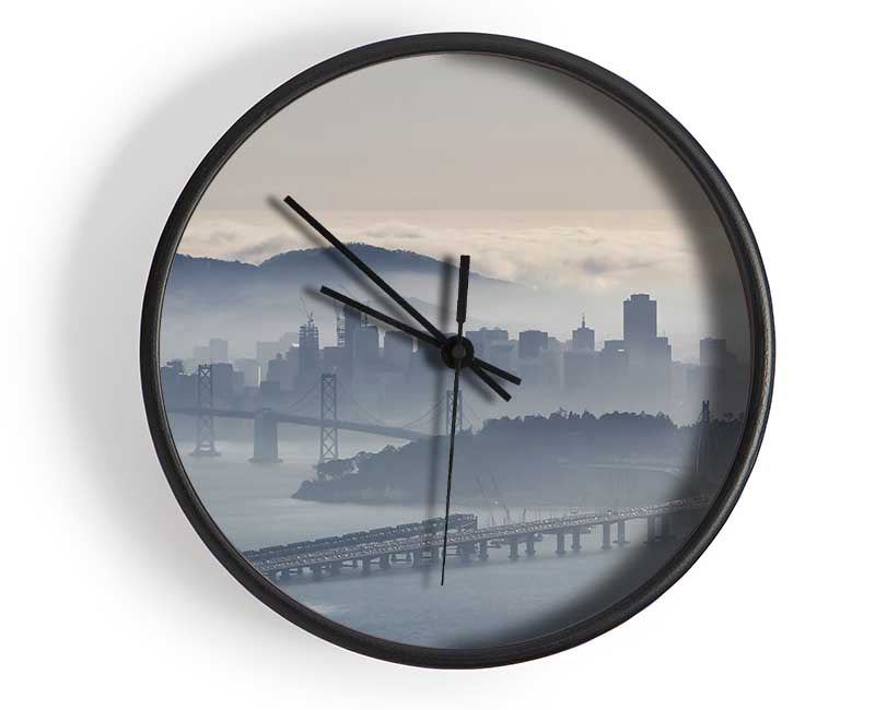 Mist Over The City Clock - Wallart-Direct UK