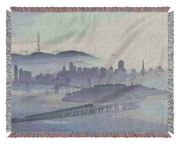 Mist Over The City Woven Blanket