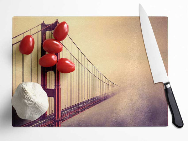 Golden Gate Bridge Mist Glass Chopping Board