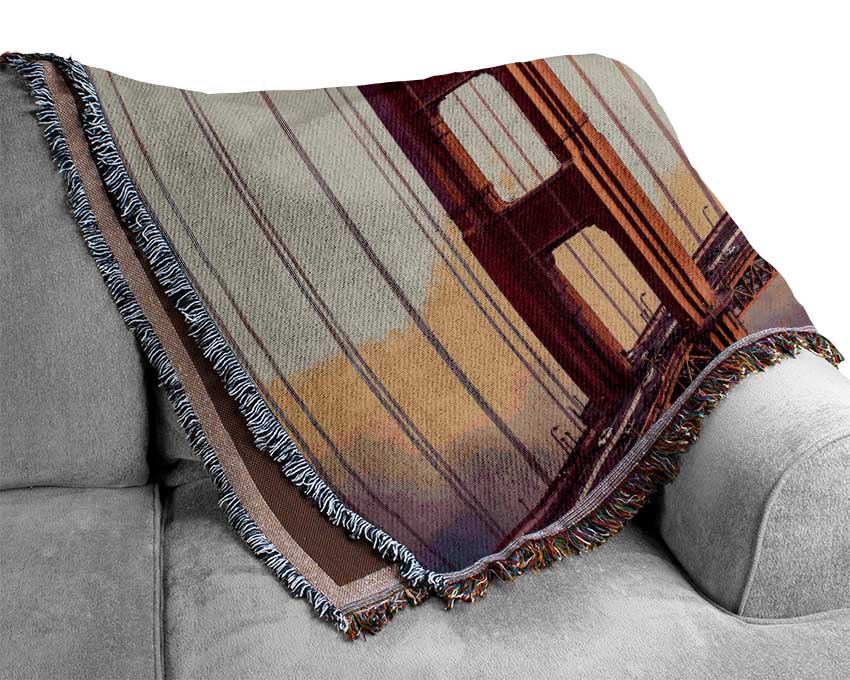 Golden Gate Bridge Mist Woven Blanket