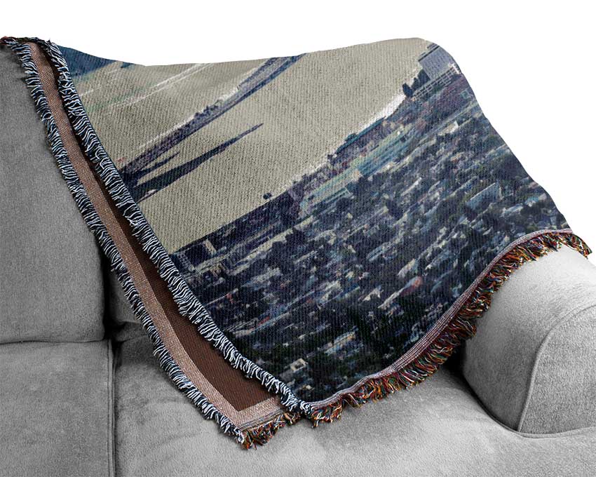 Ariel View Of The City Woven Blanket