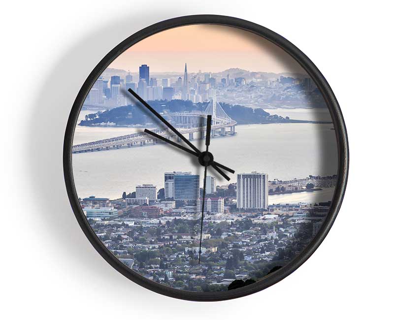 Ariel View Of The City Clock - Wallart-Direct UK