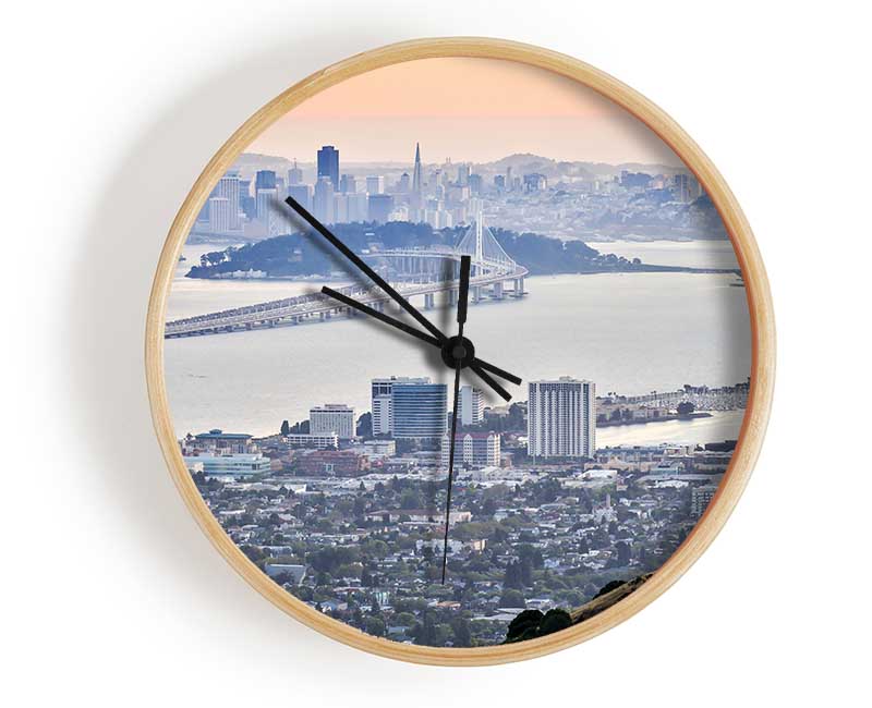 Ariel View Of The City Clock - Wallart-Direct UK