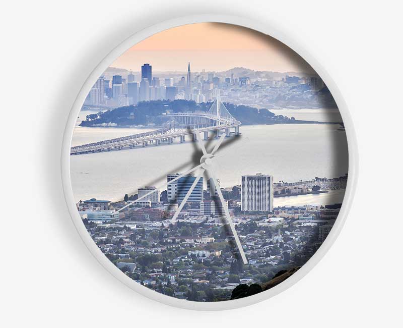 Ariel View Of The City Clock - Wallart-Direct UK