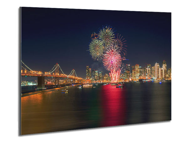 Fireworks Over The Golden Gate Bridge