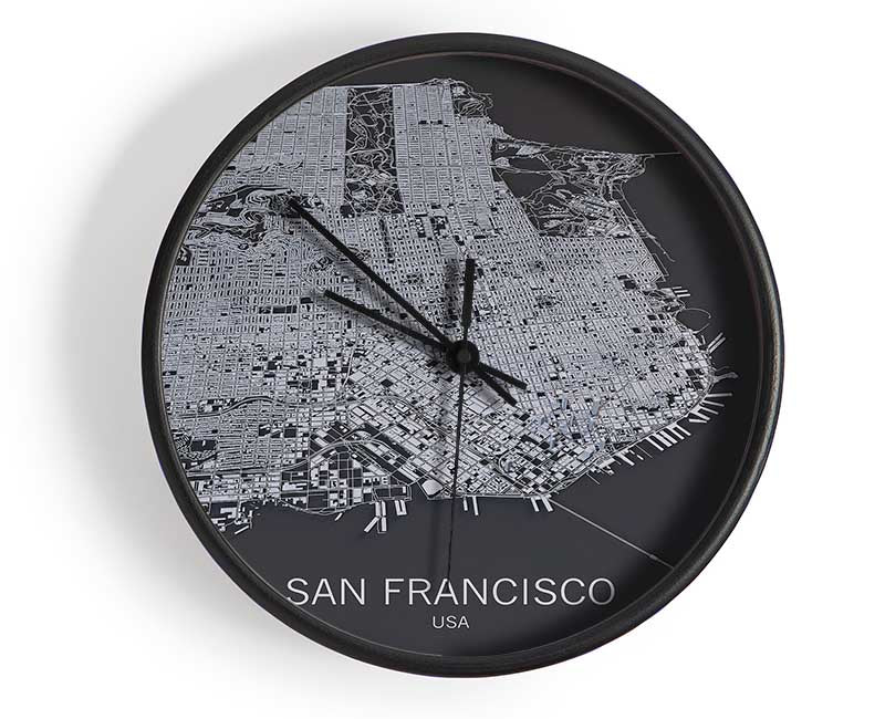 Map Of The City 4 Clock - Wallart-Direct UK