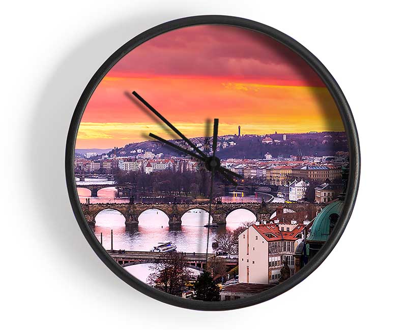 Bridges Over The City Clock - Wallart-Direct UK