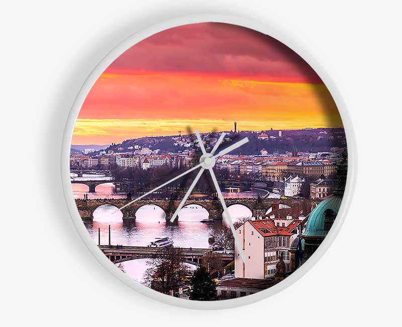 Bridges Over The City Clock - Wallart-Direct UK