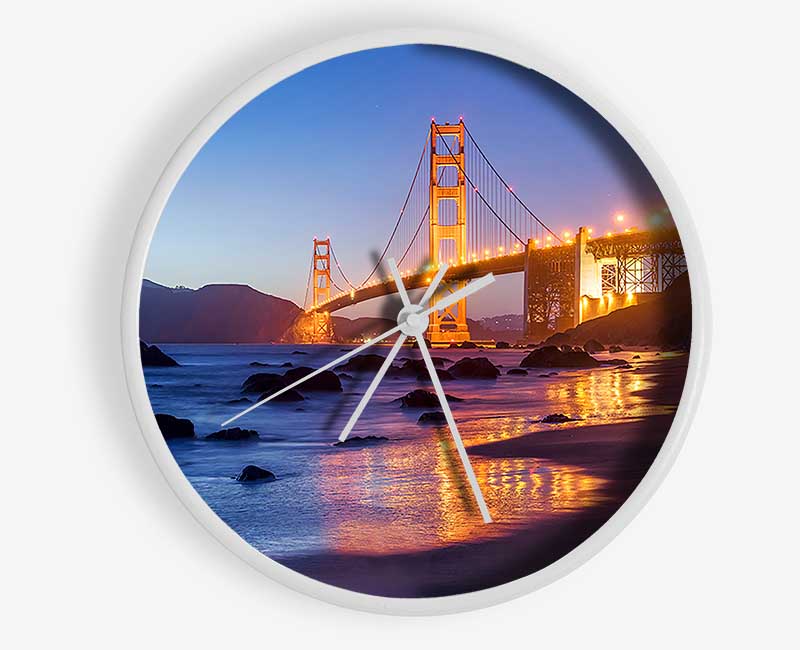 Golden Gate Bridge Stunning Light Glow Clock - Wallart-Direct UK