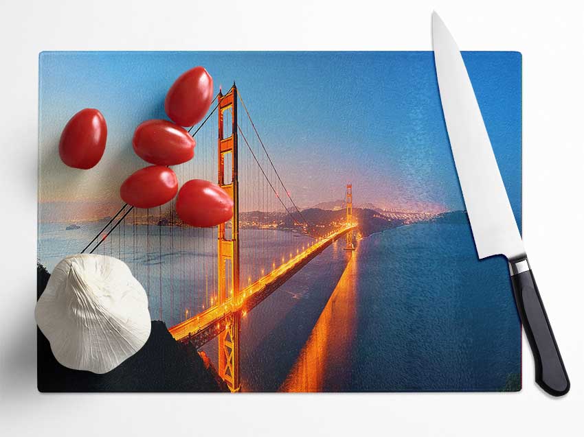 Reflections Of The Golden Gate Bridge Glass Chopping Board