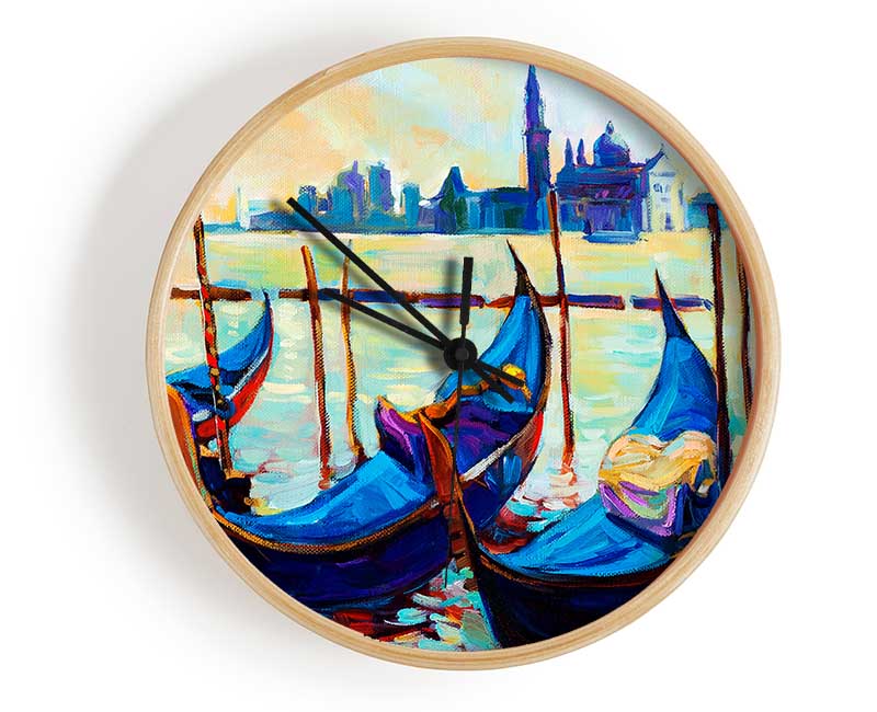 Gondola Line Up 1 Clock - Wallart-Direct UK