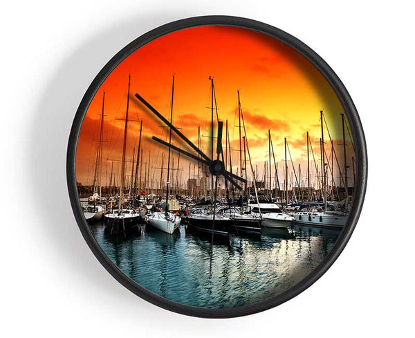 Harbour Sunset Clock - Wallart-Direct UK