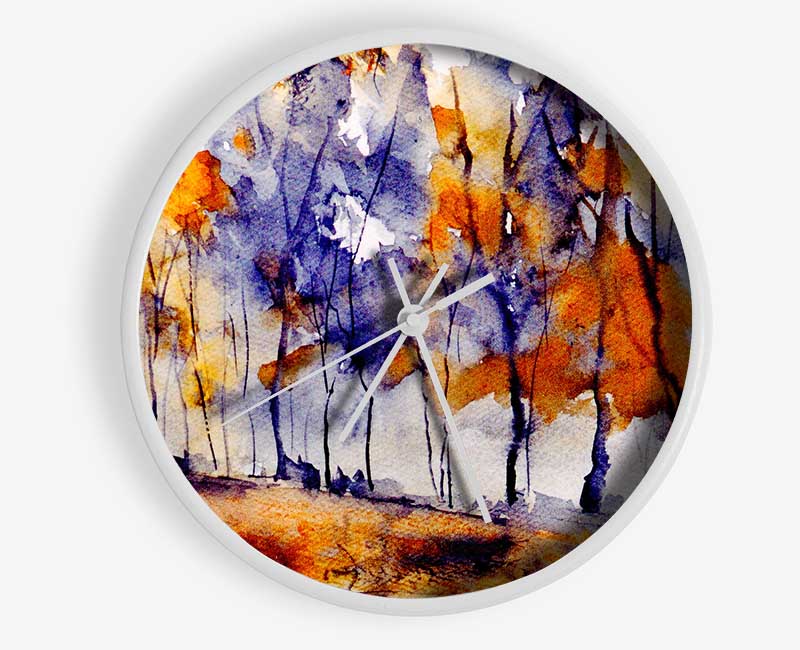 Autumn Trees Clock - Wallart-Direct UK