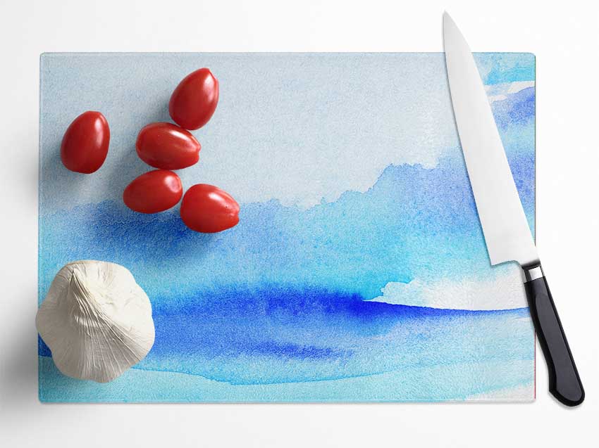 Gentle Ocean Spray Glass Chopping Board