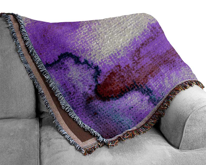 Pink River Rain Clouds Woven Blanket