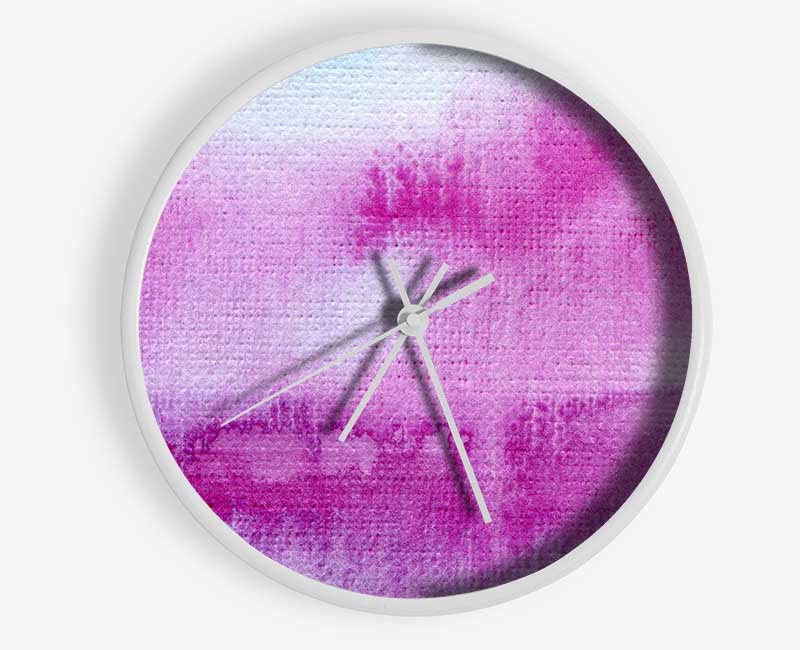 Pink River Rain Clouds Clock - Wallart-Direct UK