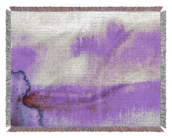 Pink River Rain Clouds Woven Blanket