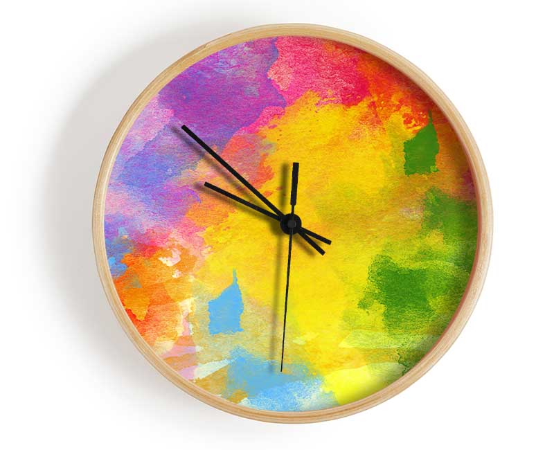 Rainbow Clouds Clock - Wallart-Direct UK