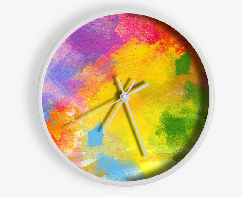 Rainbow Clouds Clock - Wallart-Direct UK